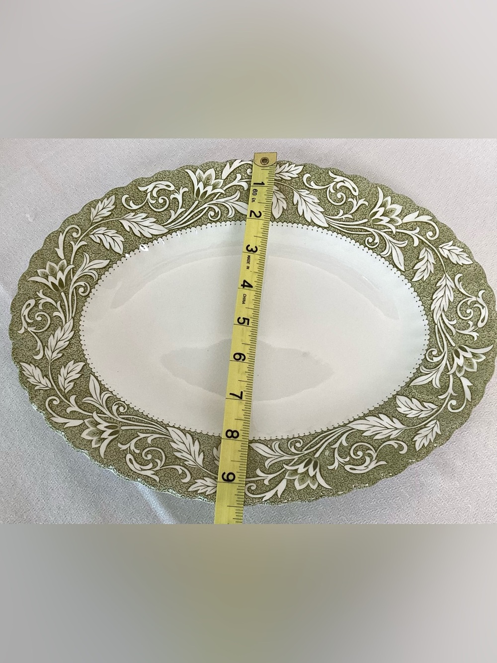 Vintage J. & G. Meakin Staffordshire Ironstone Platter Lucerne Green 1950s-1960s - Picture 2 of 7
